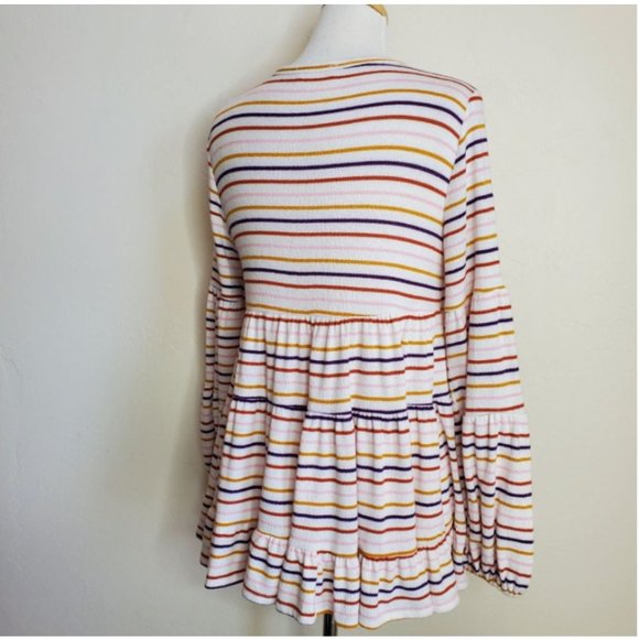 Altar'd State French terry babydoll tunic top Size XS (runs generous) ivory mult - Picture 4 of 5